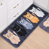 Home Decor - Welcome Floor Mat Anti-Slip Cartoon Cat Water Absorbent Bathroom Living Room Kitchen Carpets-UlGadget