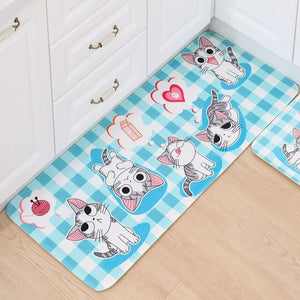 Home Decor - Welcome Floor Mat Anti-Slip Cartoon Cat Water Absorbent Bathroom Living Room Kitchen Carpets-UlGadget