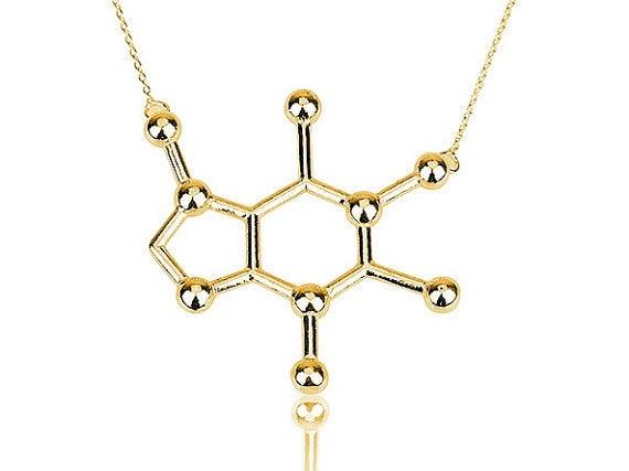 Jewelry and Accessories Caffeine Molecular Necklace-UlGadget