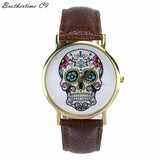 Skull Candy Watch Quartz Leather Women Crystal Casual-UlGadget