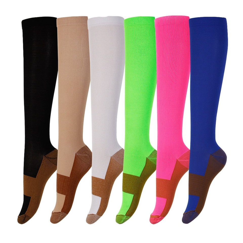 Unisex Copper Anti Fatigue Pain Relief Knee High Compression Socks