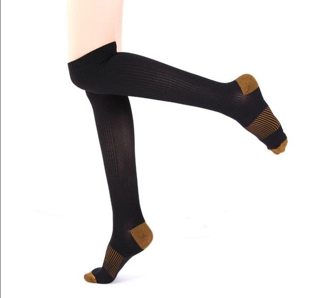 Unisex Copper Anti Fatigue Pain Relief Knee High Compression Socks