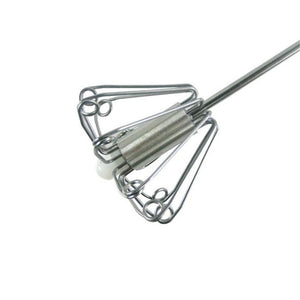 Kitchen Tool Semi-Automatic Stainless Steel Eggbeater Manual Self-Spinning Whisk-UlGadget