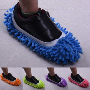 New arrival 1pcs Multifunctional Micro Fiber Shoe Covers Solid Dust Cleaner House Bathroom Floor Cleaning Mop Slipper-UlGadget