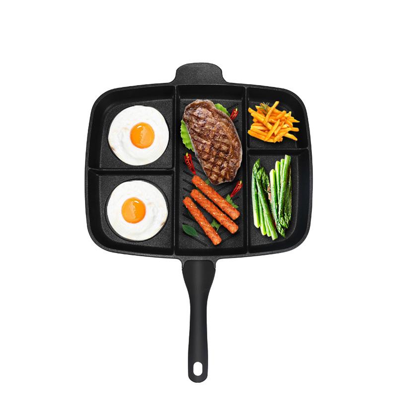 Non-Stick 5 in 1 Fry Grill Pan-UlGadget