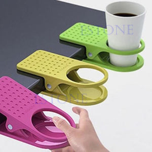 Cup Holder Desk Clips Plastic Use Home Office Desk Table-UlGadget