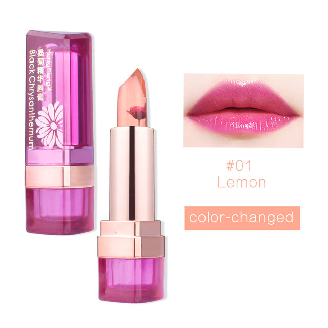 3 Fruit Flavors Moisturizer Temperature Changed Flower Jelly Lipstick-UlGadget