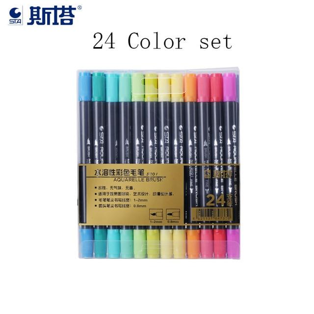 Office and School Supplies STA Aquarelle Coloring Brush Pens-UlGadget