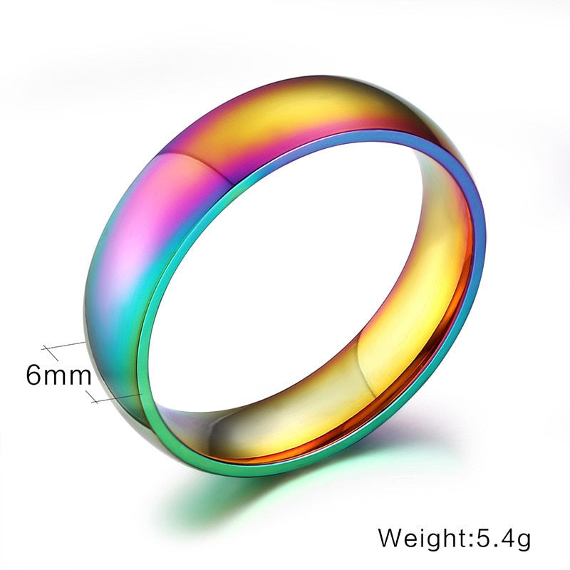 High Quality Titanium Steel Classic Rainbow Colorful Ring-UlGadget