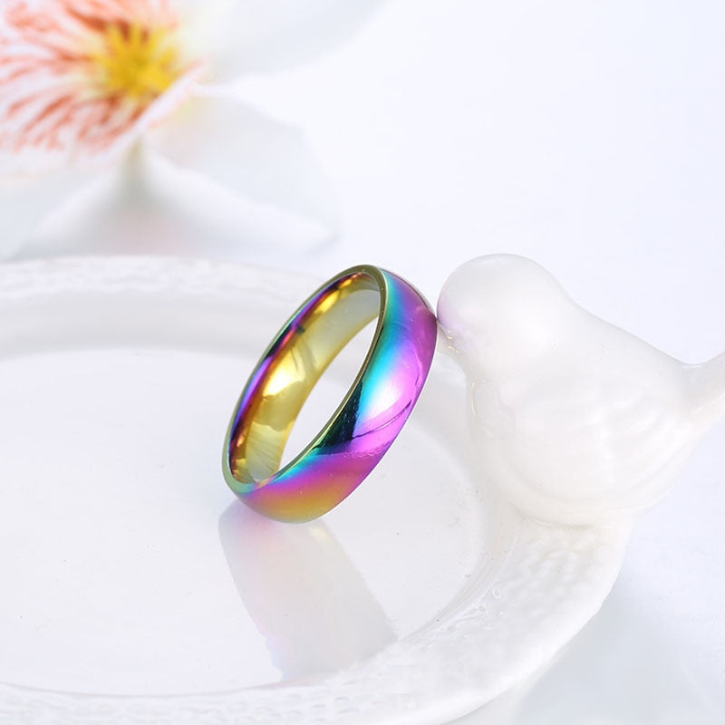 High Quality Titanium Steel Classic Rainbow Colorful Ring-UlGadget