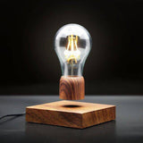 NEW Magnetic Levitating Light Bulb Desk Wood Grain Floating Lamp-UlGadget