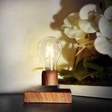 NEW Magnetic Levitating Light Bulb Desk Wood Grain Floating Lamp-UlGadget