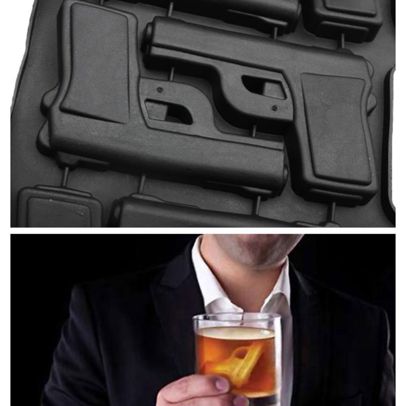 Mafia Ice Tray Mold Plastic Large Ice Cream Tub Set Gun Shaped for Party Drink Whiskey Random Color-UlGadget