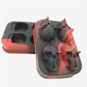 3D Skull Ice Cube Molds Silicone Cool Whiskey Wine Cocktail Tray Maker Home Kitchen-UlGadget