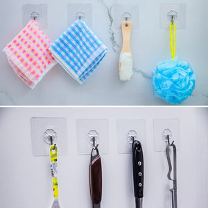 Dropshipping (8 Pack) Transparent Super Suction Wall Hooks Strong Self Adhesive Door Wall Hangers Towel Bag Mop-UlGadget