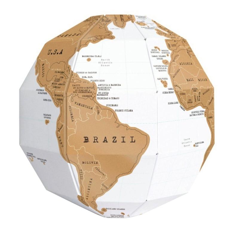 LifeCom 3D Scratch Globe Scratch Off World Map, Best Gift for Trip Planners-UlGadget