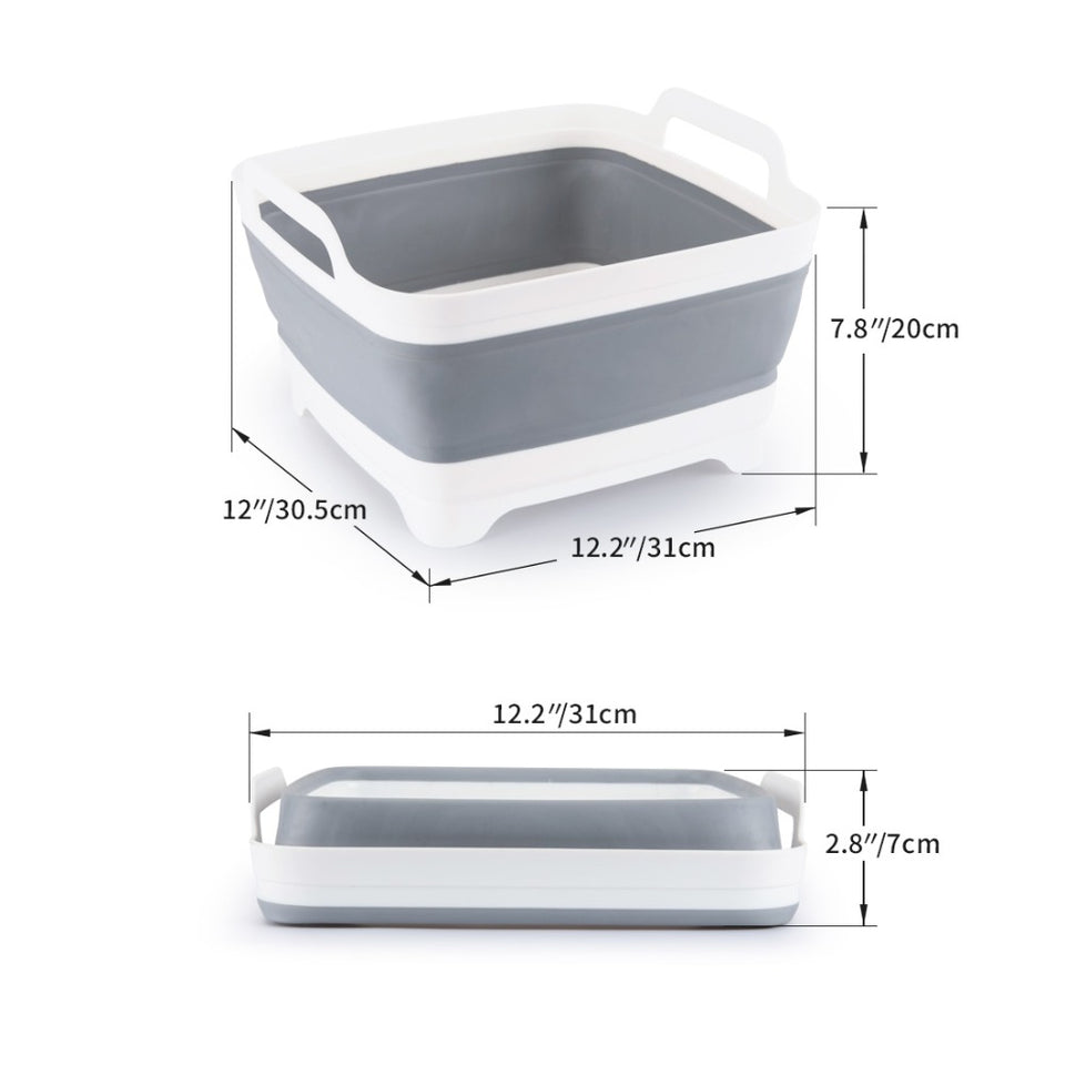 Plastic Foldable Kitchen Basket Creative Portable Camping Fishing Kitchen Cleaning Tools-UlGadget