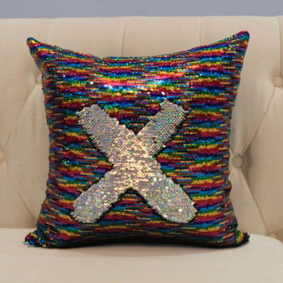 40X40cm DIY Magical Color Changing Reversible Mermaid Sequin Cushion Pillow Cover-UlGadget