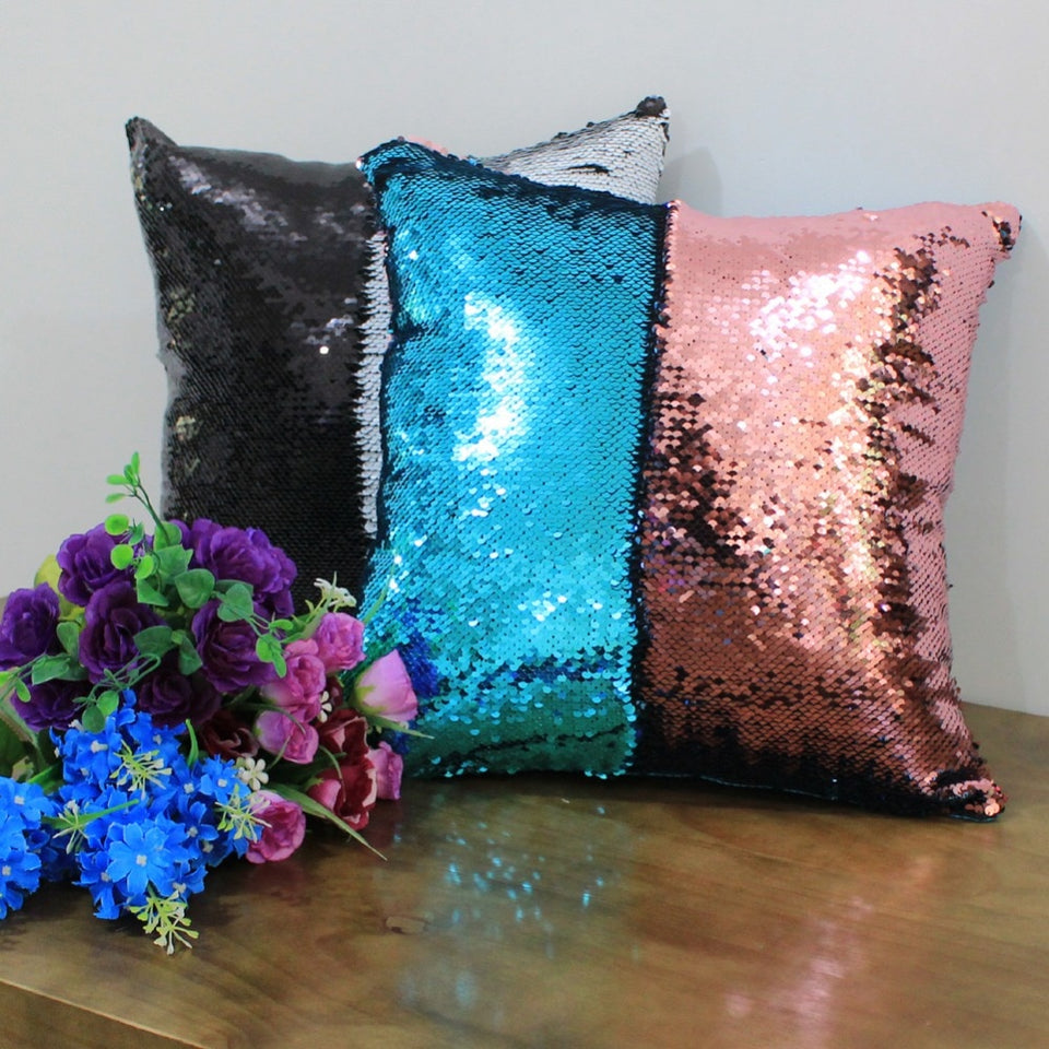 40X40cm DIY Magical Color Changing Reversible Mermaid Sequin Cushion Pillow Cover-UlGadget