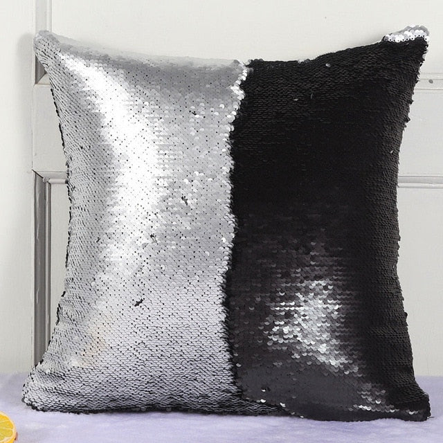 40X40cm DIY Magical Color Changing Reversible Mermaid Sequin Cushion Pillow Cover-UlGadget