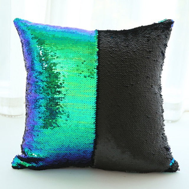 40X40cm DIY Magical Color Changing Reversible Mermaid Sequin Cushion Pillow Cover-UlGadget