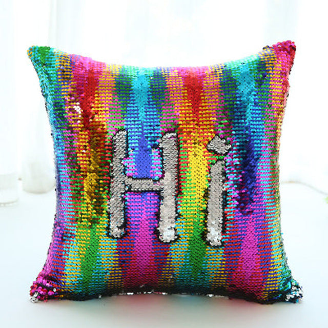 40X40cm DIY Magical Color Changing Reversible Mermaid Sequin Cushion Pillow Cover-UlGadget