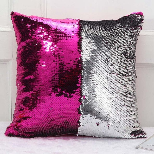 40X40cm DIY Magical Color Changing Reversible Mermaid Sequin Cushion Pillow Cover-UlGadget