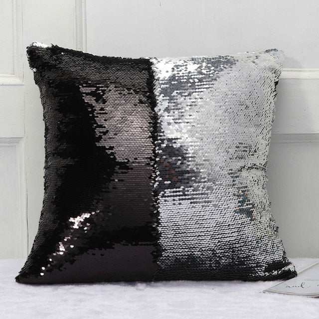 40X40cm DIY Magical Color Changing Reversible Mermaid Sequin Cushion Pillow Cover-UlGadget