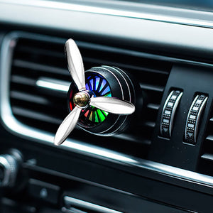 Car Mini Fresh Propeller Perfume Diffuser Air Freshener LED Light Air Force 3 Vent Automobiles Decor-UlGadget