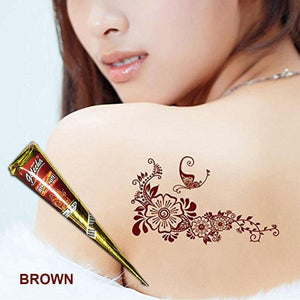 Newest Product 5 packs Natural Herbal Temporary Tattoo Kit Paste Cone Temporary Flash Tattoo Body Drawing Paint Art With Free 63 Templates-UlGadget