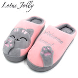 Women Winter Home Cute Cozy Cat Paw Slippers Non-slip Soft Indoor Bedroom-UlGadget