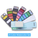 PORTABLE WATERCOLOR KITS Paint Set With Paintbrush Pen Portable For School Art Supplies Stationery-UlGadget