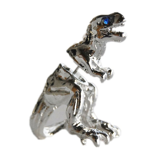 Colorful Temptation Alloy T-Rex Dinosaur Rhinestone Earrings-UlGadget