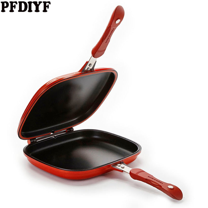 Double side grill fry pan Face Steak outdoor Kitchen supplies-UlGadget