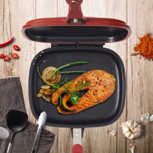 Double side grill fry pan Face Steak outdoor Kitchen supplies-UlGadget