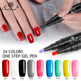 Set 5 Pens Saviland Newest 3 In 1 Gel Nail Varnish Glitter-UlGadget