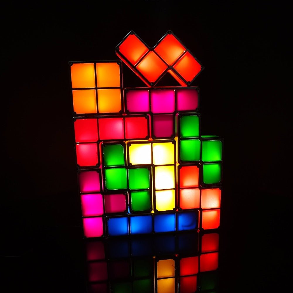 DIY Tetris Stackable Puzzle Block Game LED Night Light-UlGadget