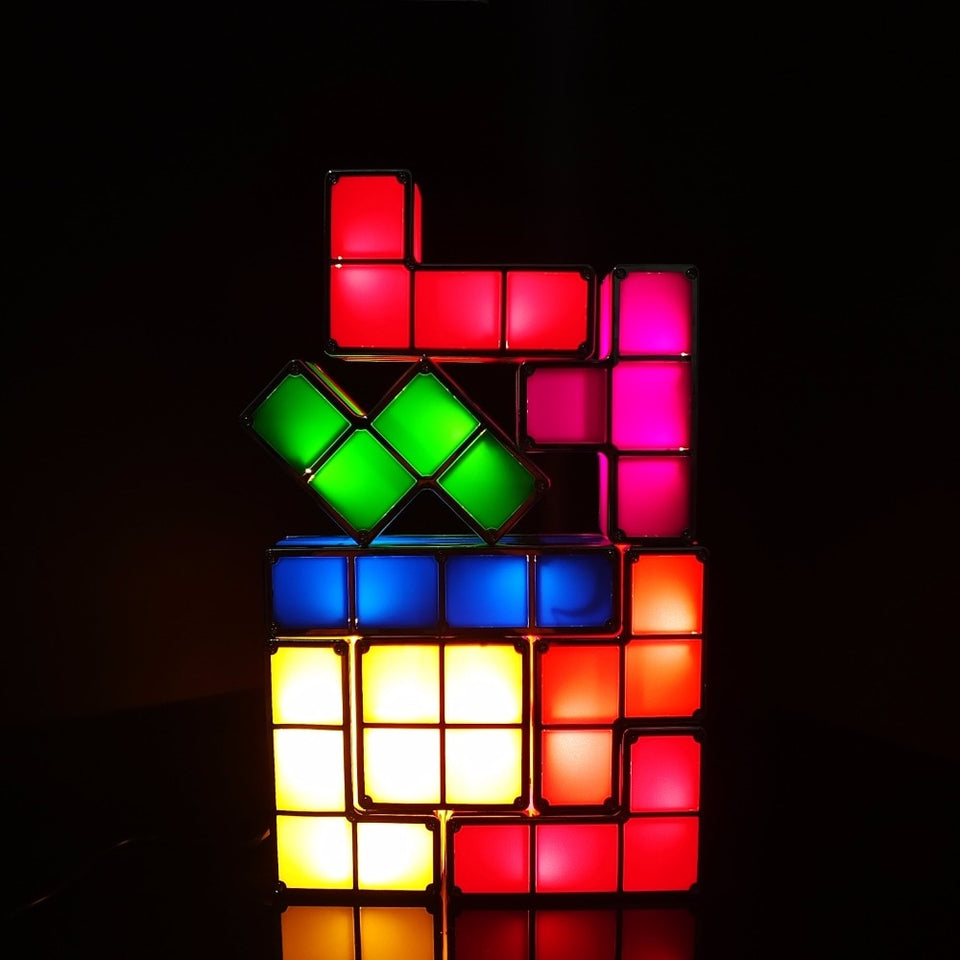 DIY Tetris Stackable Puzzle Block Game LED Night Light-UlGadget