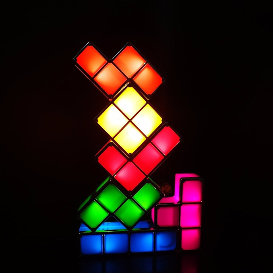 DIY Tetris Stackable Puzzle Block Game LED Night Light-UlGadget