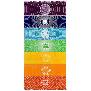 Chakra Rainbow or Elephant Tassel Striped Soft Microfiber Tapestry-UlGadget