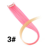 Clip-In One Piece For Ombre Hair Extensions Pure Color Straight Long Synthetic Hair Pieces Clip In 2 Tone Hair-UlGadget