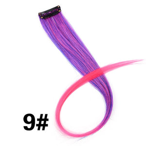 Clip-In One Piece For Ombre Hair Extensions Pure Color Straight Long Synthetic Hair Pieces Clip In 2 Tone Hair-UlGadget