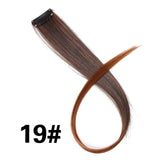 Clip-In One Piece For Ombre Hair Extensions Pure Color Straight Long Synthetic Hair Pieces Clip In 2 Tone Hair-UlGadget