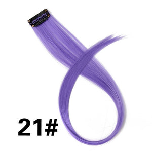 Clip-In One Piece For Ombre Hair Extensions Pure Color Straight Long Synthetic Hair Pieces Clip In 2 Tone Hair-UlGadget