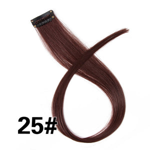 Clip-In One Piece For Ombre Hair Extensions Pure Color Straight Long Synthetic Hair Pieces Clip In 2 Tone Hair-UlGadget