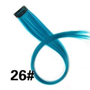 Clip-In One Piece For Ombre Hair Extensions Pure Color Straight Long Synthetic Hair Pieces Clip In 2 Tone Hair-UlGadget