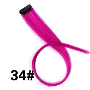 Clip-In One Piece For Ombre Hair Extensions Pure Color Straight Long Synthetic Hair Pieces Clip In 2 Tone Hair-UlGadget