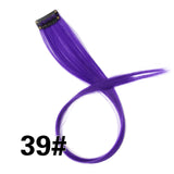 Clip-In One Piece For Ombre Hair Extensions Pure Color Straight Long Synthetic Hair Pieces Clip In 2 Tone Hair-UlGadget