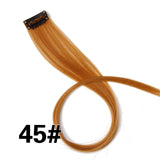 Clip-In One Piece For Ombre Hair Extensions Pure Color Straight Long Synthetic Hair Pieces Clip In 2 Tone Hair-UlGadget