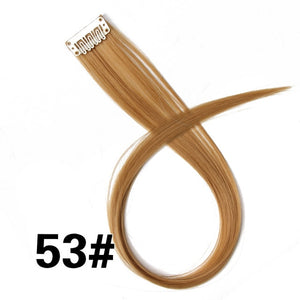 Clip-In One Piece For Ombre Hair Extensions Pure Color Straight Long Synthetic Hair Pieces Clip In 2 Tone Hair-UlGadget